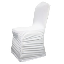 Luxury White Stretch Spandex Ruchada Banquete Banquete Cubiertas de sillas de banquete